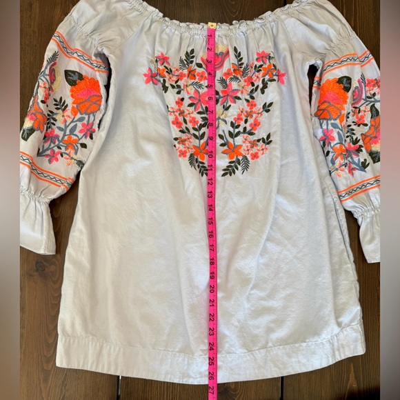 Free People Fleur du Jour Cotton Mini Dress in Light Blue Size S - Picture 8 of 8